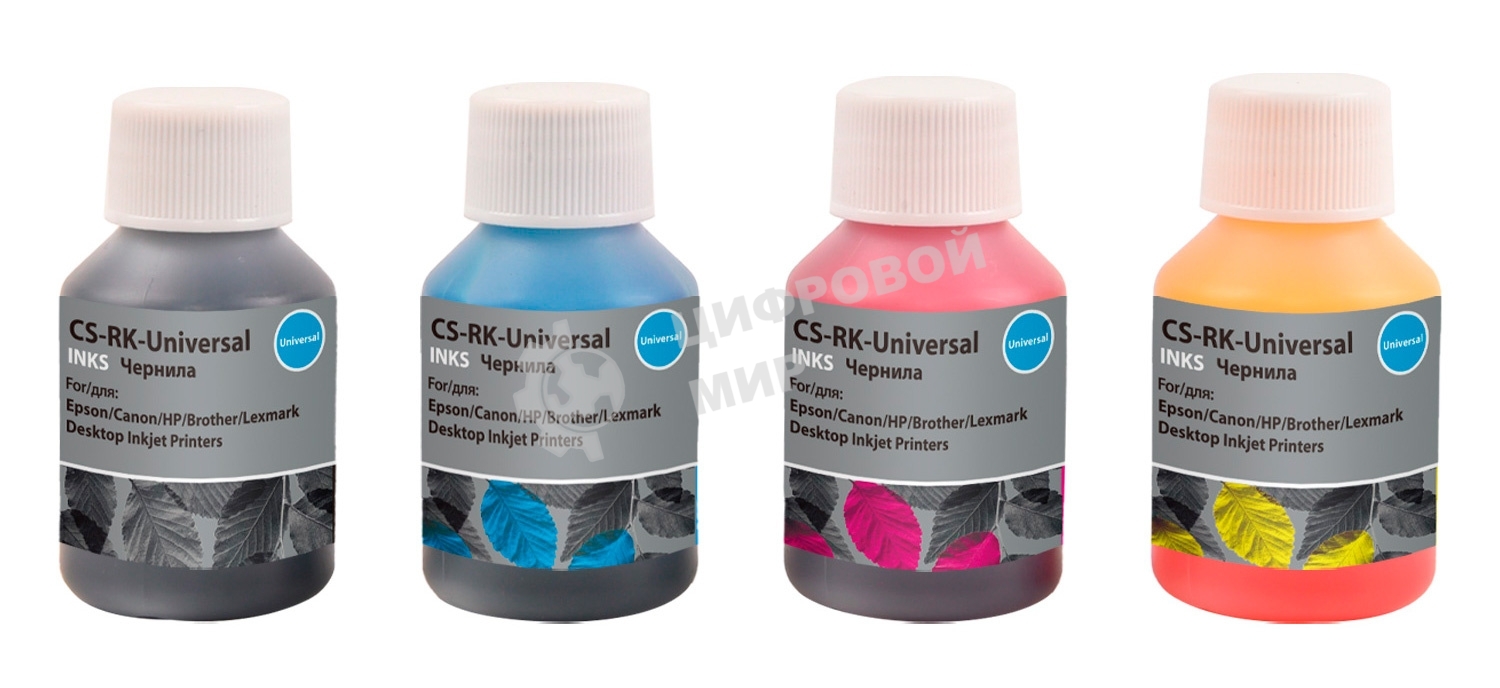 Заправочный набор Cactus CS-RK-Universal голубой/пурпурный/желтый/черный набор 4x40мл для HP/Lexmark/Canon