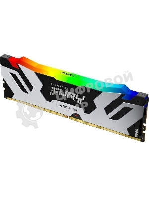 Оперативная память Kingston Fury Renegade, DDR5, 48Gb (1x48GB), 6400MHz, CL32, DIMM, с радиатором, RGB, серебристый/черный