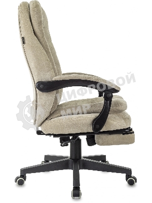 Кресло руководителя Бюрократ T-9950MSG-F Fabric песочный Light-21, крестов. пластик, подст. для ног