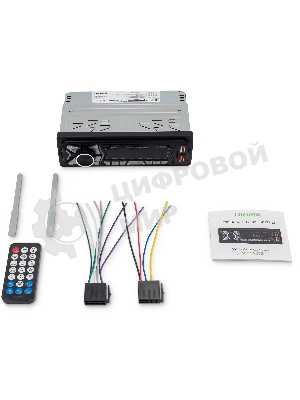 Автомагнитола Digma MCP-227B, 1 DIN, Bluetooth, USB Type-A, AUX, пульт ДУ