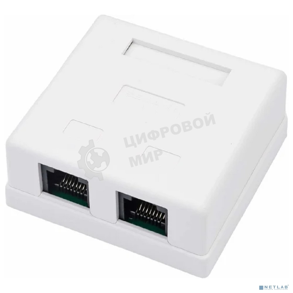 Розетка компьютерная Rexant 2-м ОП RJ45 CAT.5E бел.