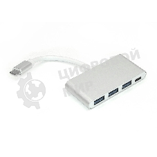 Адаптер Type-C на USB 3.0*3 + Type-С для MacBook серебристый