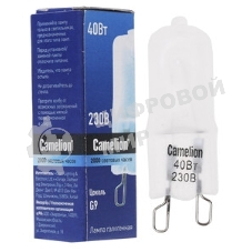 Лампа галогенная 40Вт капсула G9 2850К 240В прозр. Camelion 5553