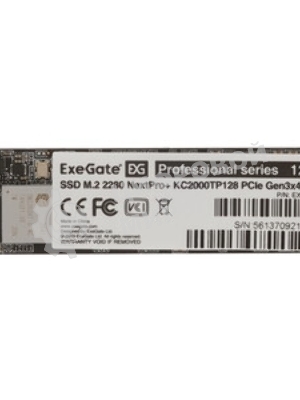 Накопитель SSD ExeGate NextPro+ KC2000TP128, 128Gb, PCIe 3.0 x4, M.2 2280, NVMe, R/W 1200/600