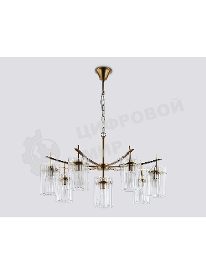 Люстра Ambrella light LH56033/7+1 BS/CL латунь/прозрачный E14*8 max 40W D790*1200