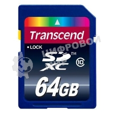 Флеш карта SDXC 64Gb Class10 Transcend TS64GSDXC10U1 BULK w/o adapter