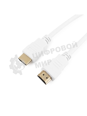 Кабель Cablexpert HDMI CC-HDMI4-W-10, 19M/19M, v2.0, медь, позол.разъемы, экран, 3 м, белый, пакет