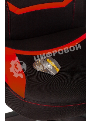 Кресло Zombie 10 черный/красный, экокожа, 120 кг, механизм качания