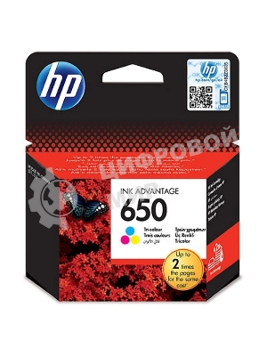 Картридж струйный HP 650 CZ102AE многоцветный для HP DJ IA 2515/2516 (200 стр.)