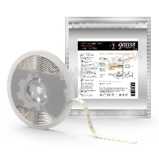 Лента светодиодная Gauss LED Elementary 5050/60-SMD 14.4W 12V DC теплый белый IP20 (ZIP Bag 5м)