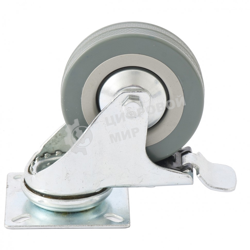 Колесо Сибртех поворотное с тормозом d-50мм крепление  платформенное