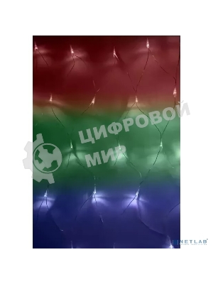 Гирлянда Neon-night Сеть с контроллером 1.5х1.5м 150 LED мульти. прозрачный провод 12Вт 220В IP20