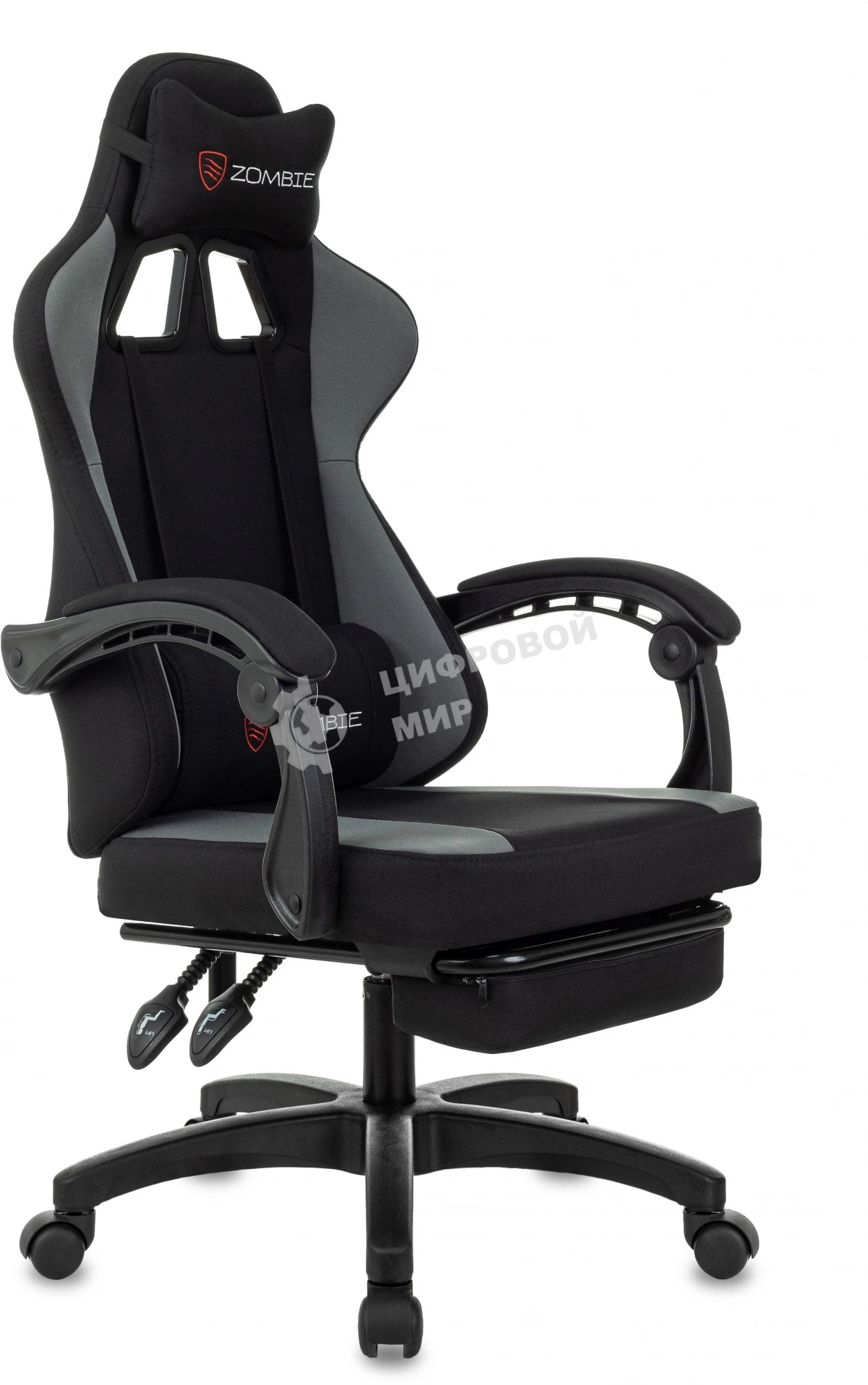 Кресло игровое Zombie Weaver черный/серый