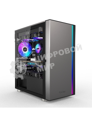Компьютерный корпус без блока питания PCCOOLER LM300 ARGb BK, Flat Mid Tower, черный, TG, 0.45 SPCC, 1x120мм mATX, mITX 170/330/150мм 2x2.5