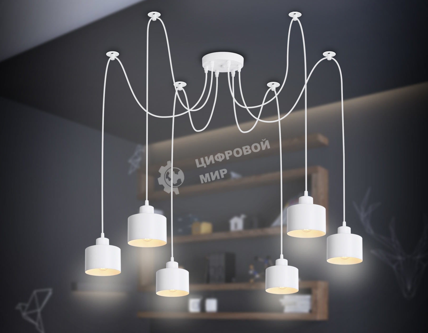 Светильник Ambrella light TR8131/6 WH белый E27*6 max 40W D700*800