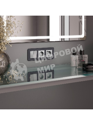 Рамка на 3 поста Elite (графит, стекло) W0032440