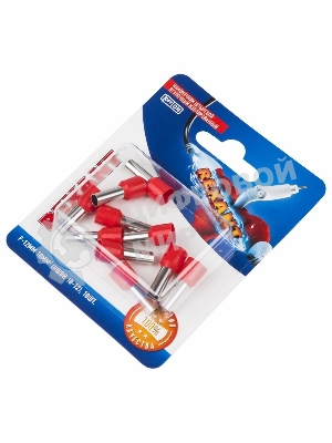 Наконечник штыревой втулочный Rexant изолированный, F-12 мм, 10 мм², НШВи 10-12/E10-12, красный, в упак. 10 шт.