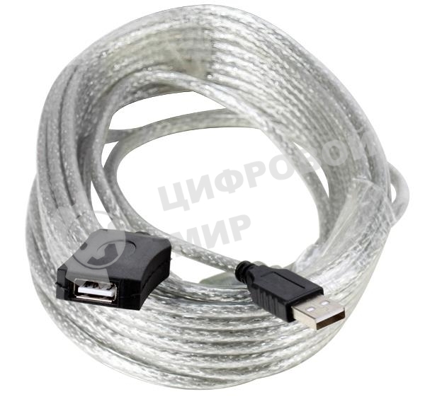 Кабель удлинитель Aopen активный ACU823-15M, USB2.0-repeater AM/AF 15м