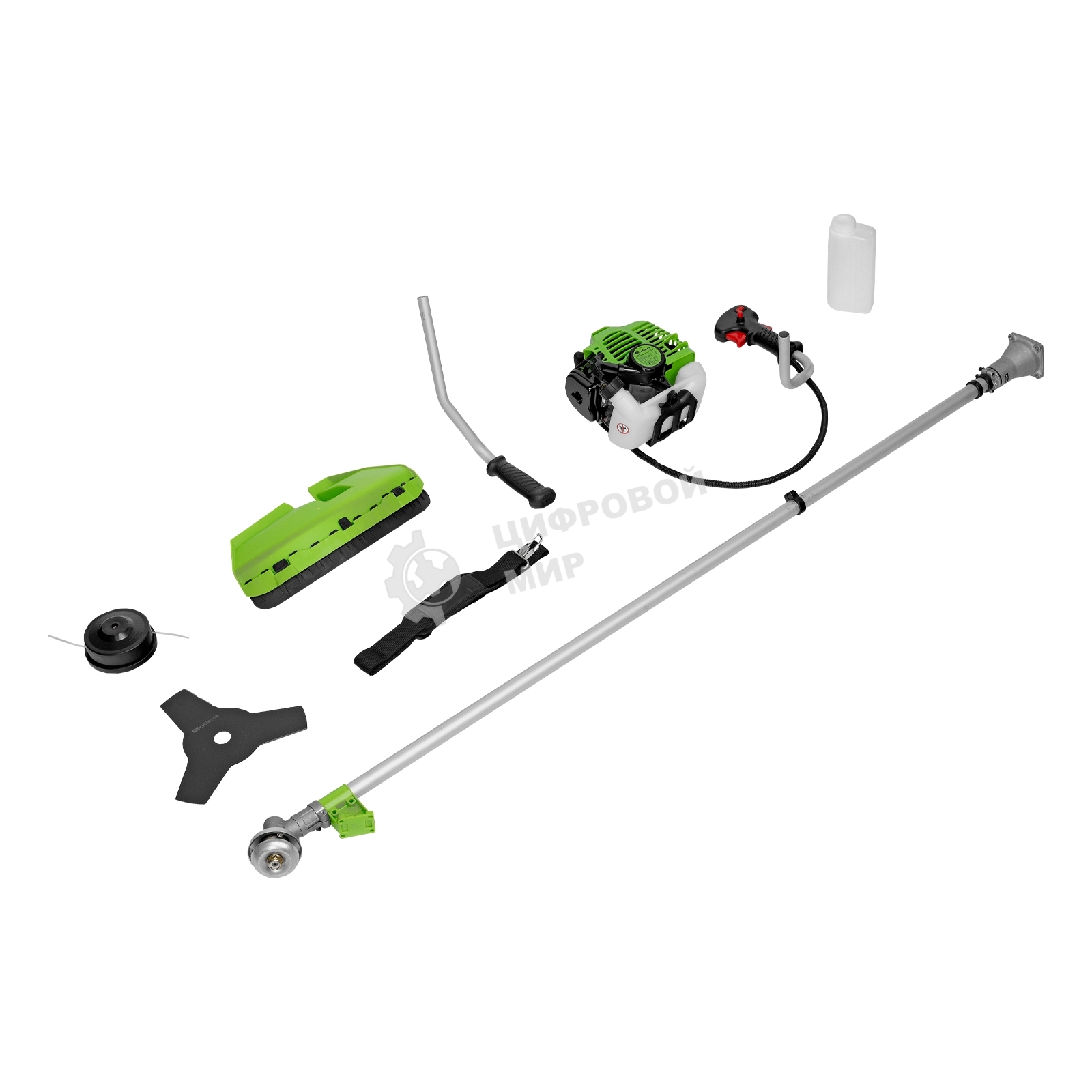 Триммер бензиновый Сибртех БКС-1300, 25 см3, 1,3 л.с., неразъемная штанга, состоит из 2 частей