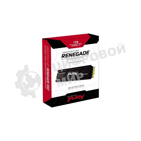 Накопитель SSD Kingston Fury Renegade, 1Tb, PCIe 4.0 x4, M.2 2280, NVMe, R/W 7300/6000, с радиатором