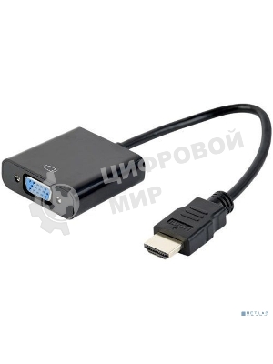 Адаптер Filum HDMI - VGA, 0.15 м., разъемы: HDMI A male-VGA female-mini jack female, пакет. (FL-A-HM-VGAF-mjack-0.15M)