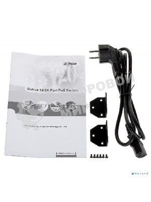 Коммутатор Dahua DH-PFS4218-16ET-190, 16×100 Мбит/с PoE + 2×1 Гбит/с Combo, управляемый