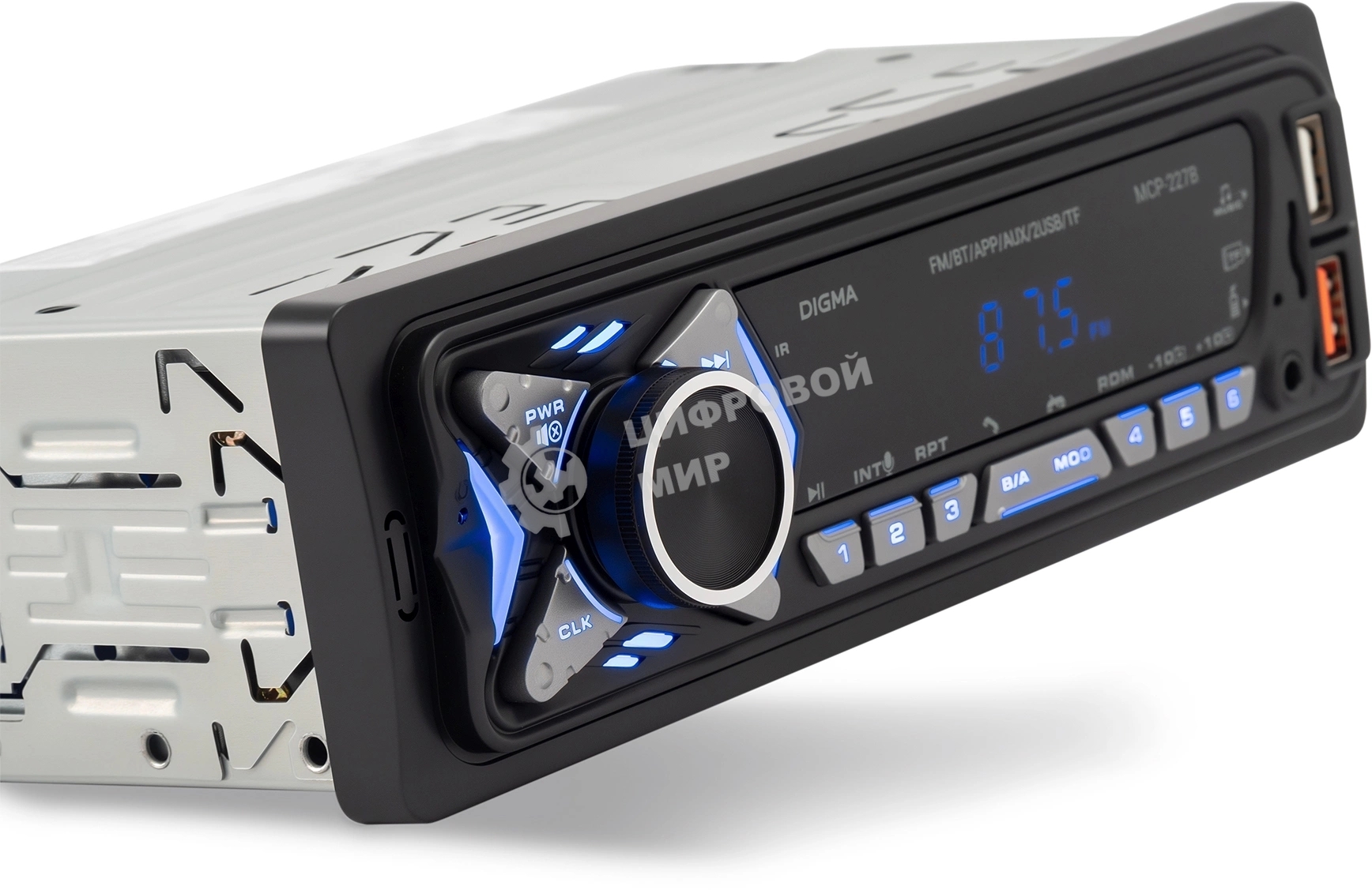 Автомагнитола Digma MCP-227B 1DIN 2x45Вт v5.0 USB 2.0 AUX 2 ПДУ