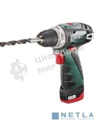 Дрель-шуруповерт Metabo PowerMaxx BS 600984500, 12 В, 2 Ач, 34 Нм, щеточный