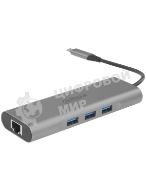 USB-концентратор Dahua TC38, USB Type-C, USB 3.0 + HDMI + RJ45 + SD/TF + PD Docking Station, USB