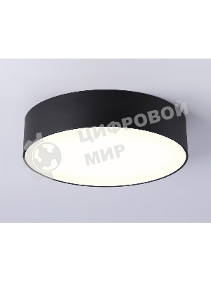 Потолочный светодиодный светильник Ambrella light FV5517 BK черный LED 18W 3000K D160*58 (Без ПДУ)