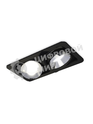 Комплект встраиваемого светильника Ambrella light XC7664022 SBK/PSL черный песок/серебро полированное MR16 GU5.3 (C7664, N7032)