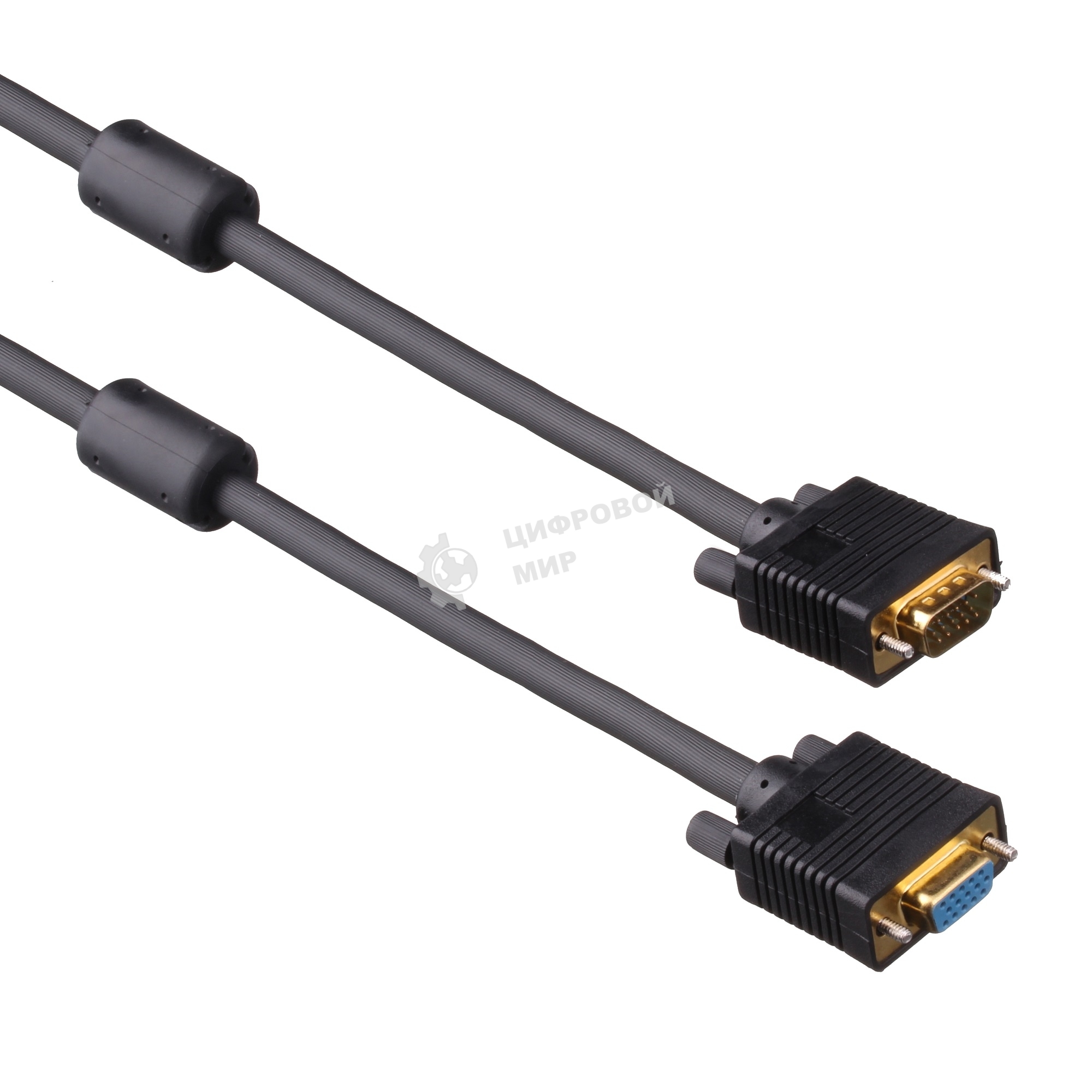 Удлинитель монитор - SVGA card (15M -15F) 1.8м 2 фильтра ExeGate позол. разъемы, экран