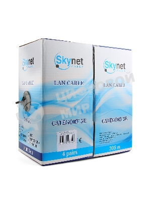 Кабель SkyNet Premium UTP outdoor 4x2x0,51, медный, FLUKE TEST, кат.5e, однож., 305 м, box, черный