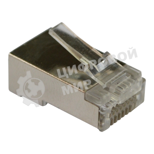 Коннектор RJ45 тип EZ, 8P8C, STP, Cat.5e, универсальный, со вставкой, покрытие 50 микрон,100 шт.