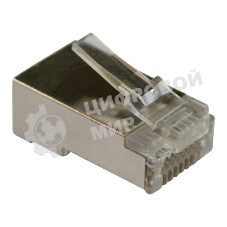 Коннектор RJ45 тип EZ, 8P8C, STP, Cat.5e, универсальный, со вставкой, покрытие 50 микрон,100 шт.