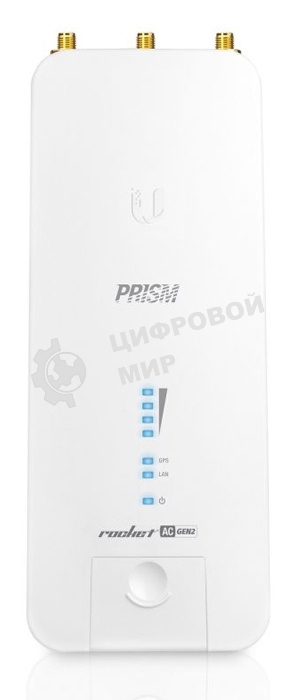Точка доступа Ubiquiti RP-5AC-Gen2 Rocket 5AC PRISM Gen 2 Радиоустройство 5 ГГц, PtMP/PtP, airMAX ac, 2x RP-SMA, фильтры airPrism, GPS Sync