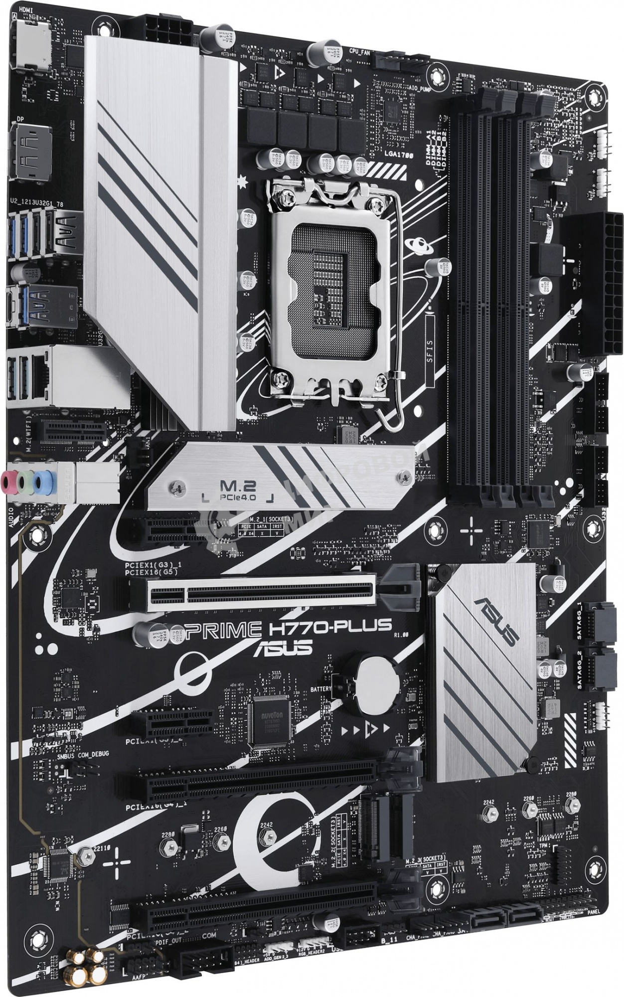 Материнская плата ASUS PRIME H770-PLUS, LGA 1700, Intel H770, 4xDDR5, 4xSATA, 3xM.2 PCIe 4.0 x4, 1xPCIe 5.0 x16, 2xPCIe 4.0 x4, 1xHDMI, 1xDP, 1xUSB-C 3.2 Gen 2, 2xUSB 3.2 Gen 2, 3xUSB 3.2 Gen 1, 1x 2.5Gb LAN, 3x3.5 мм, 7.1, ATX