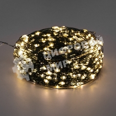 Гирлянда Neon-Night Роса с контроллером 100м, 1000LED, IP20, 230В, зеленый провод, теплое белое свечение