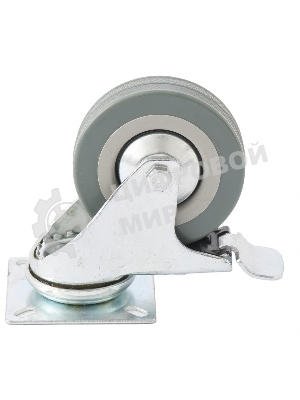 Колесо поворотное Сибртех с тормозом d-75 мм крепление  платформенное