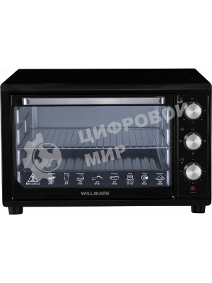 Мини-печь Willmark WO-503B (45 литров, таймер, термостат,230С, 1800Вт, черный)