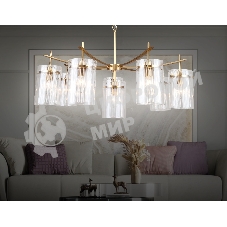 Люстра Ambrella light LH56033/7+1 BS/CL латунь/прозрачный E14*8 max 40W D790*1200