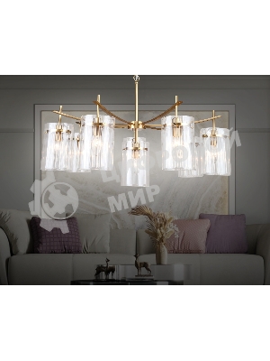 Люстра Ambrella light LH56033/7+1 BS/CL латунь/прозрачный E14*8 max 40W D790*1200