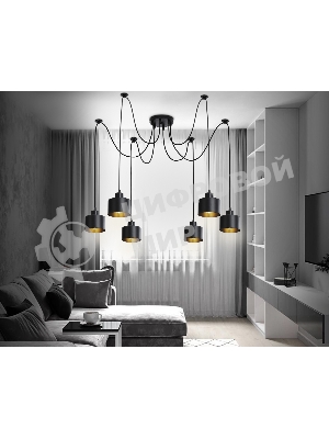Светильник Ambrella light TR8132/6 BK черный E27*6 max 40W D700*800