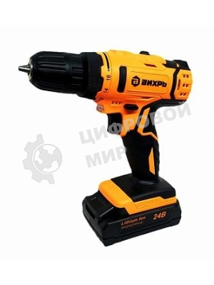 Дрель-шуруповерт Вихрь ДА-24Л-2к, 24 В, 2 Ач, 40 Нм, щеточный