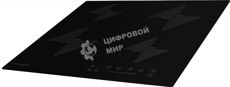 Индукционная варочная панель Kuppersberg ICS 604/ширина 60 см, 2 зоны 1,5 кВт(BOOSTER 2 кВт), 2 зоны 2 кВт(BOOSTER 3 кВт),электронное сенсорное управление + слайдер, 5 цифровых дисплев, 9 уровней мощности,автоматическое отключение,автоматика закипания,защ