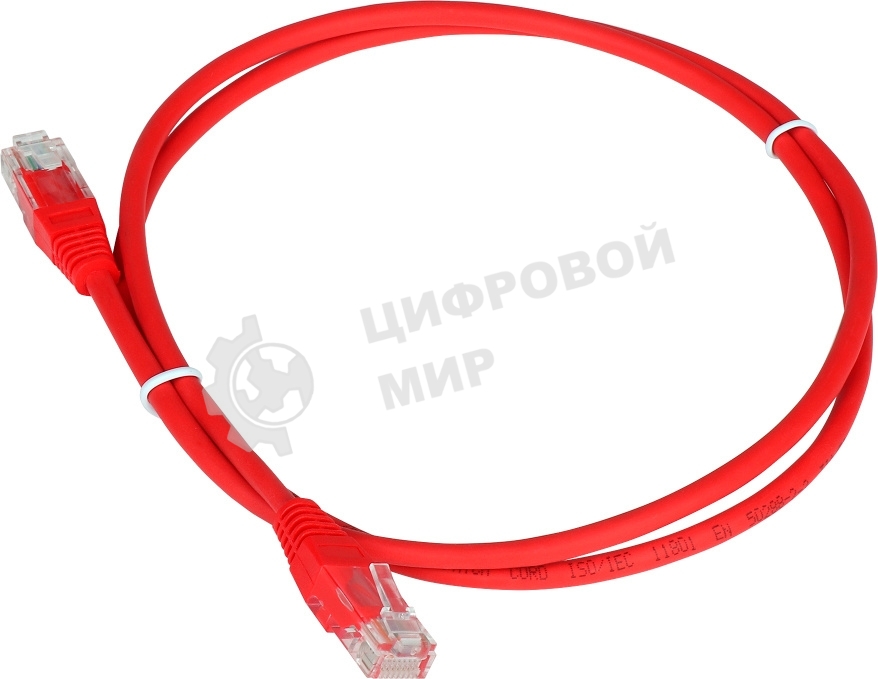 Патч-корд LANMASTER TWT UTP cat.5e, с заливными колпачками, 0.3 м, красный