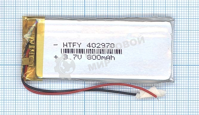 Аккумулятор Li-Pol (батарея) 4x29x70 мм 2pin 3.7V/800mAh