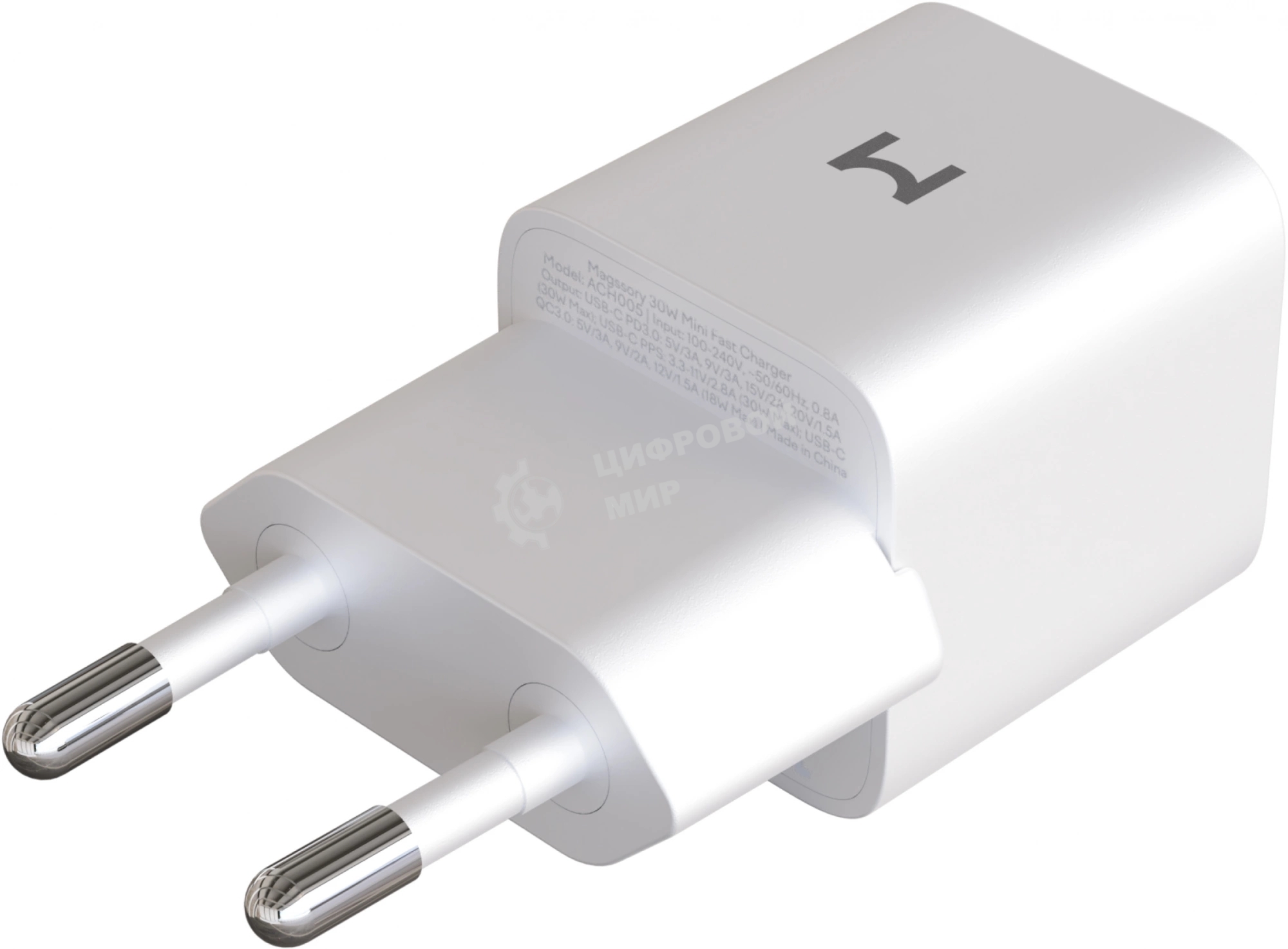 Сетевое зарядное устройство Magssory ACH005 30W 2A (PD+QC) универсальное белый