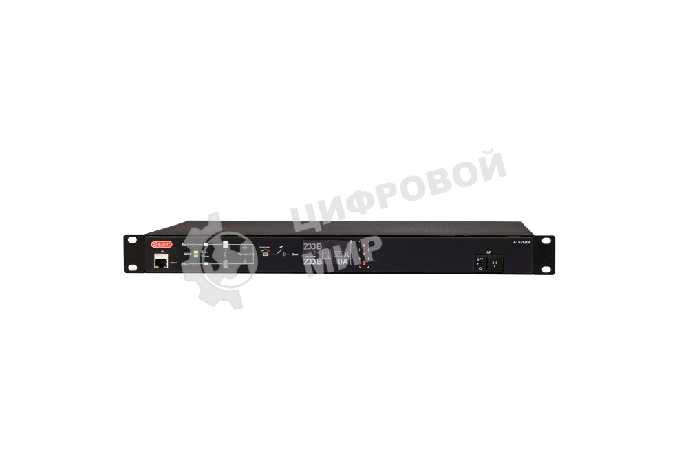 Автоматический ввод резерва ELEMY RACK ATS, 1U, 220В, 16А, OLED, Ethernet, in (2) C20, out (1) C19 (9) C13