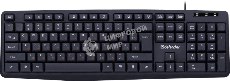 Клавиатура проводная Defender Concept HB-164, USB, черный